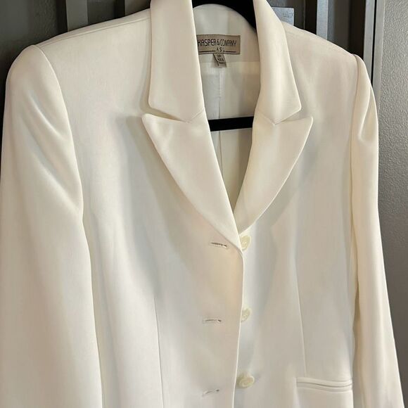 NWT Vintage Kasper & co white blazer jacket with shoulder pads deadstock 2P - Picture 8 of 8